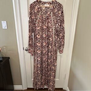 Natalie Martin Floral Maxi Dress - Burgundy and Pink